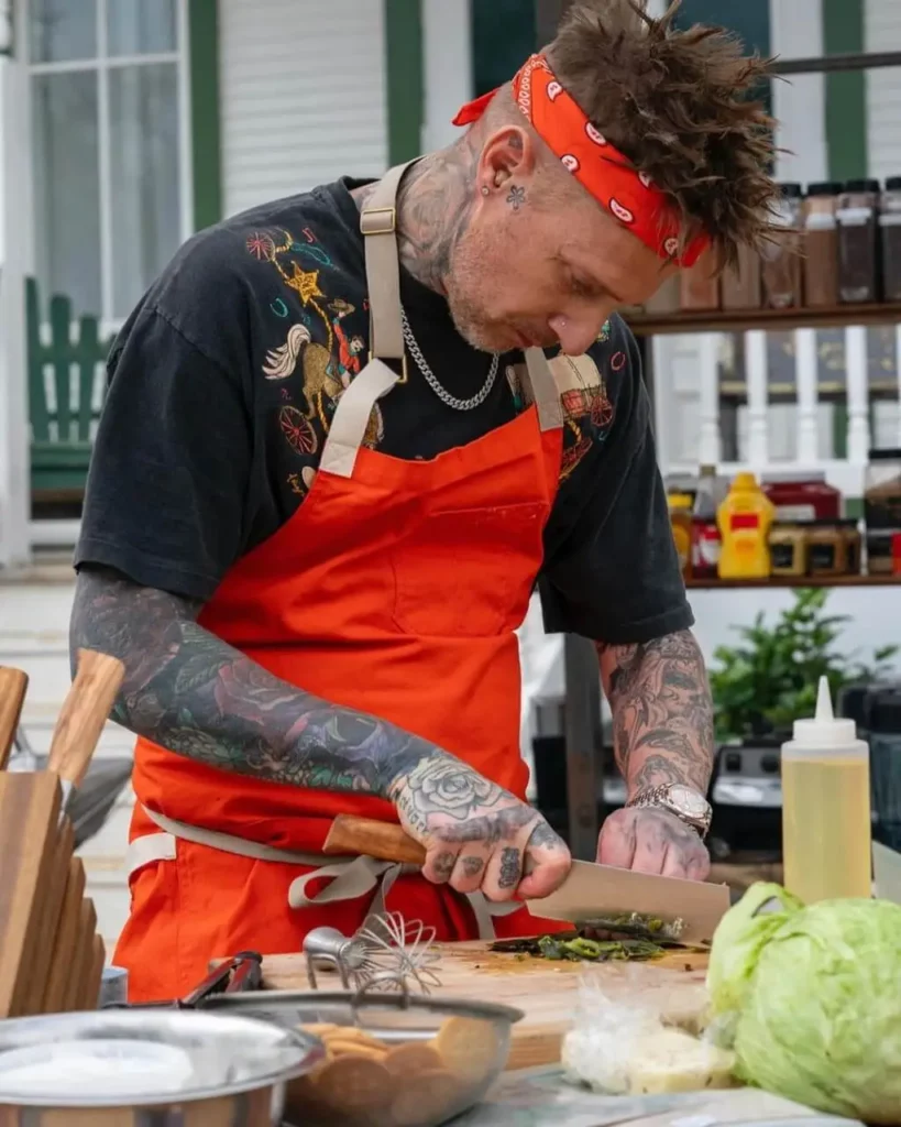 Michael Voltaggio cutting food